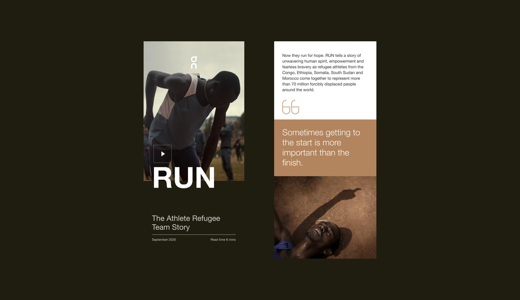 On: RUN, the Athlete Refugee Team story on mobile
