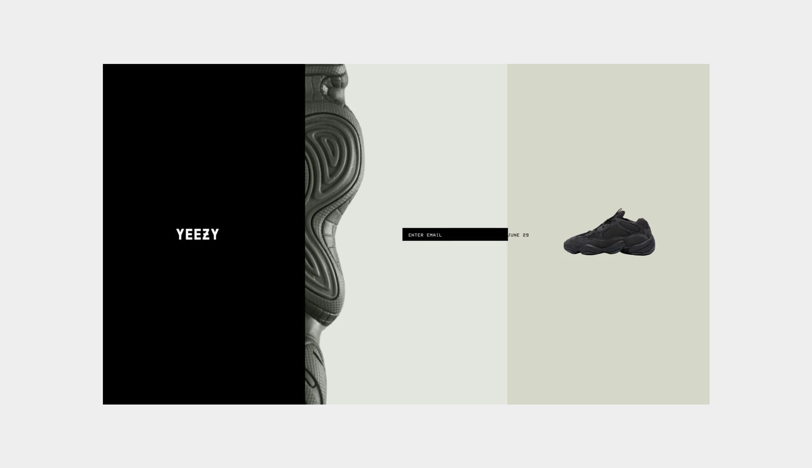 Adidas Yeezy website concept: product page