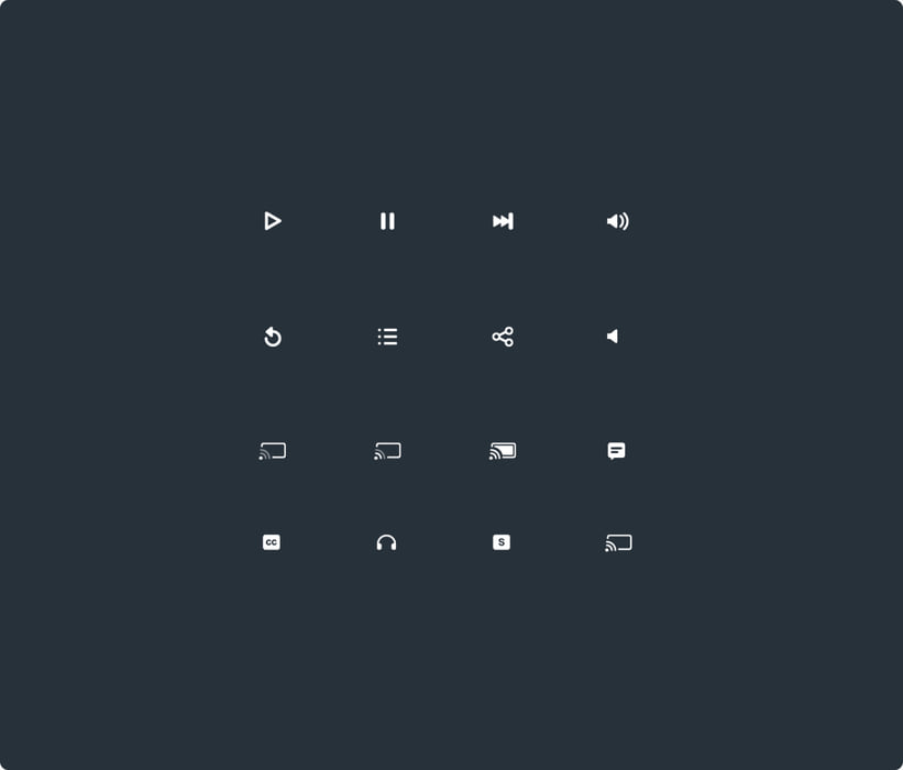 Olympic Channel video player icon set