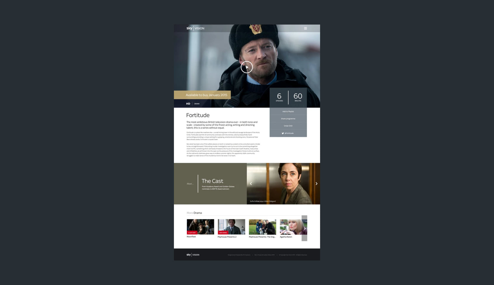 Fortitude series page on a streaming service