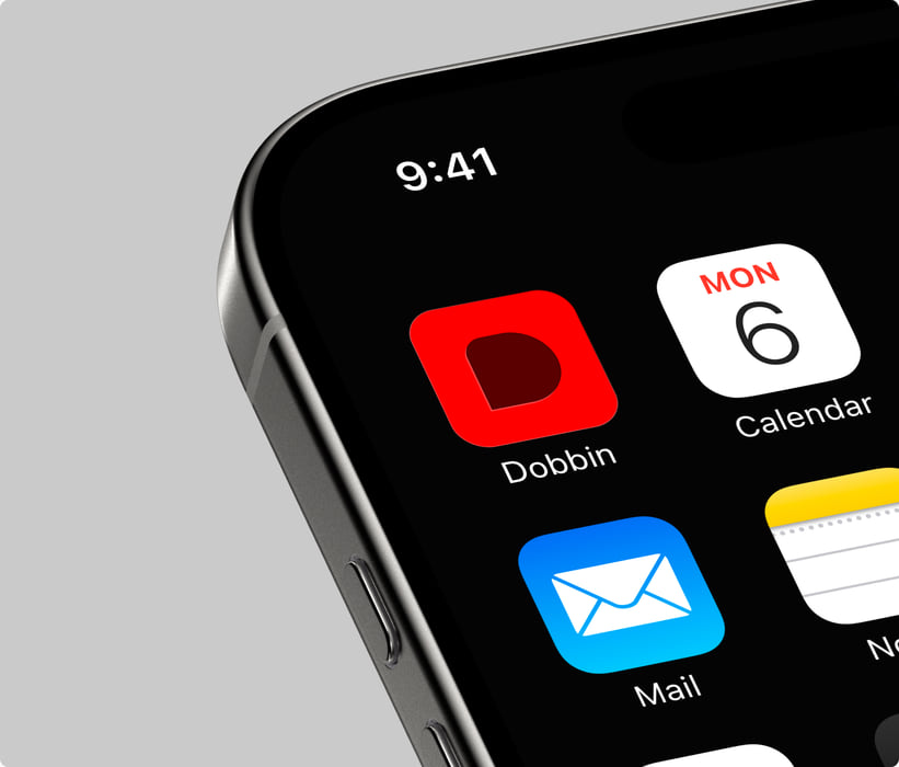 The Dobbin app icon on an iPhone home screen