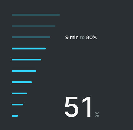 Charge progress: 9 minutes to 80%