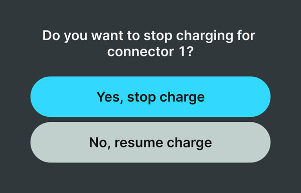 Stop charging confirmation