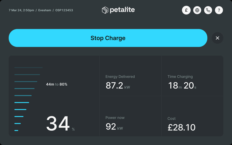 Connector 1 charging: speed, energy and cost