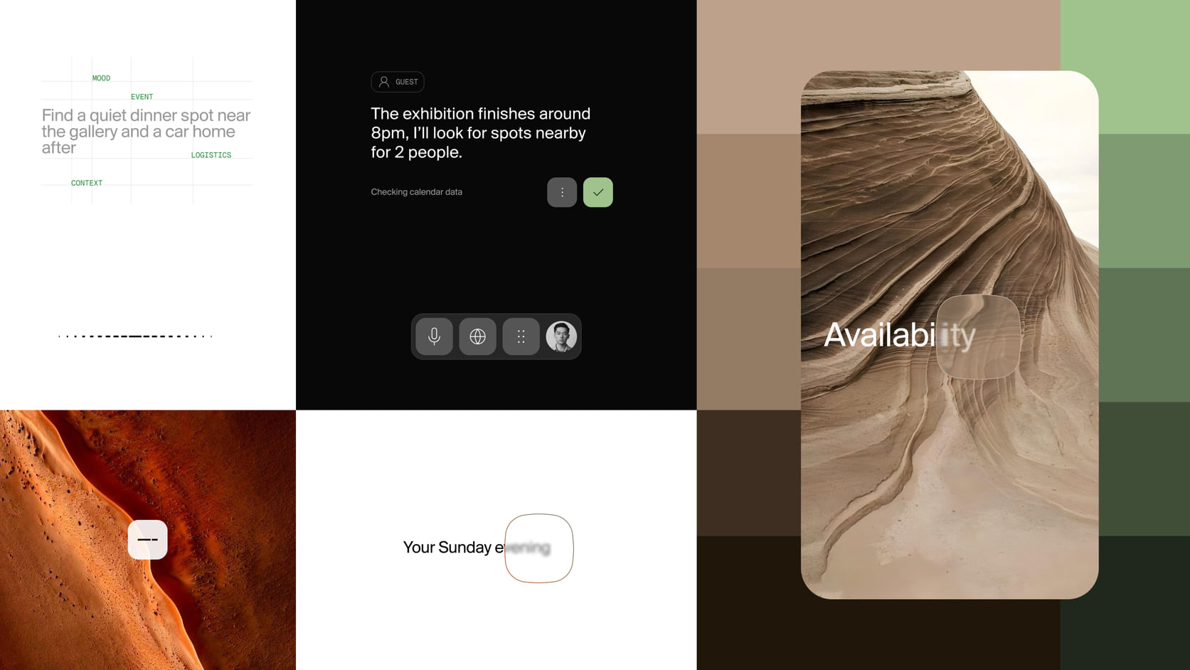 Brand exploration: type, motion and a palette drawn from desert stone