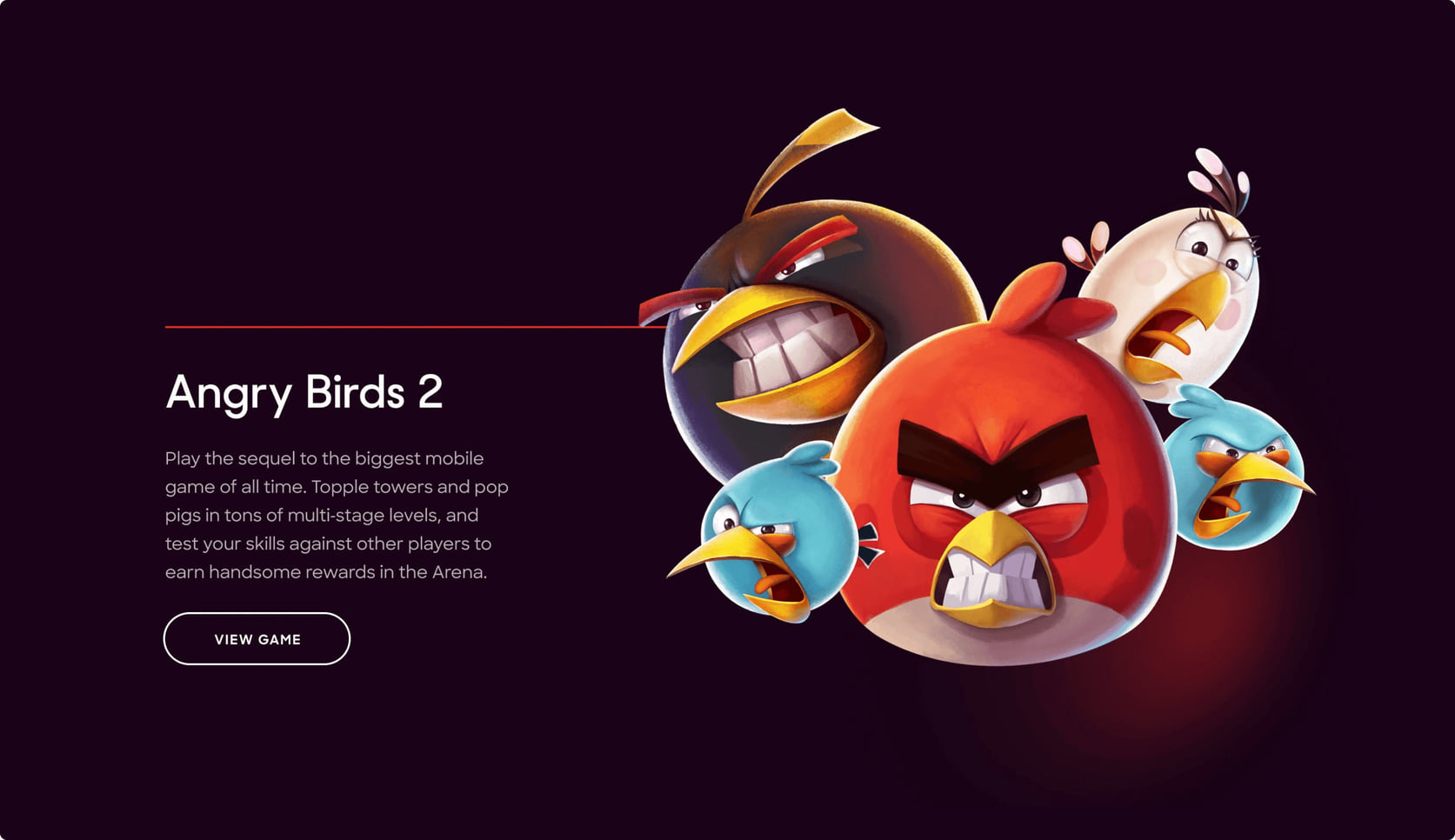 Rovio website hero for Angry Birds 2