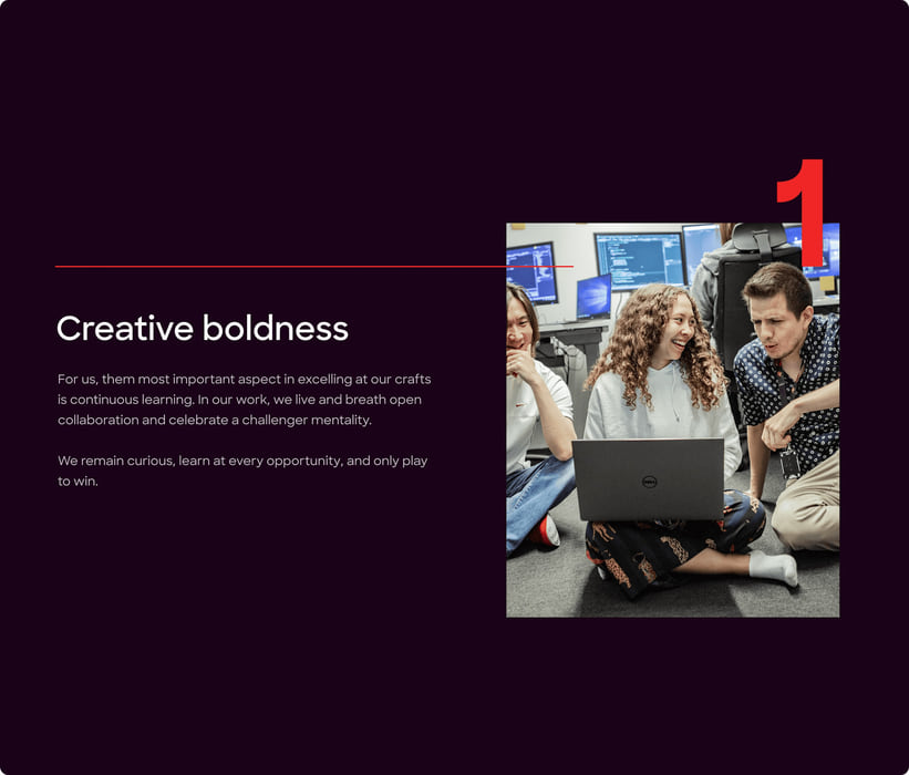 Creative boldness: culture page