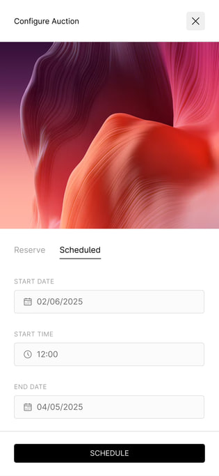 Configuring a scheduled auction