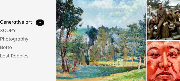 Curated artwork and artist discovery modules