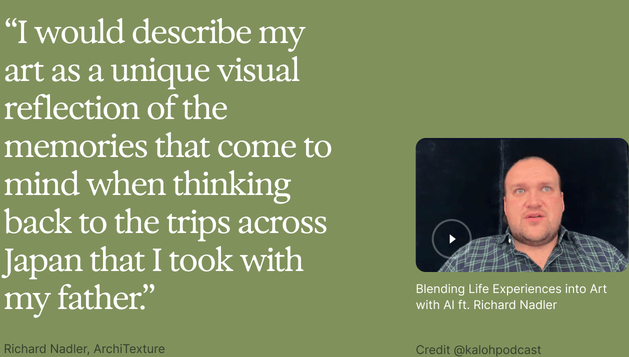 Richard Nadler quote: Blending Life Experiences into Art with AI